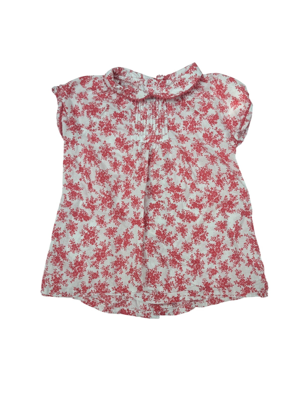 Floral Red White Short Sleeve Top
