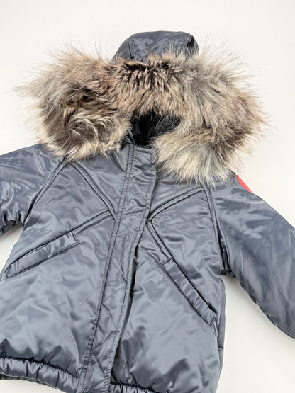 Kenzo Kids Navy Hooded Puffer Jacket 12M
