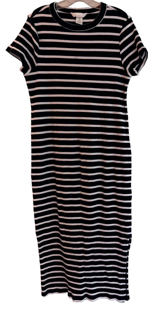H&M Mama Maternity Striped Midi Dress Size M