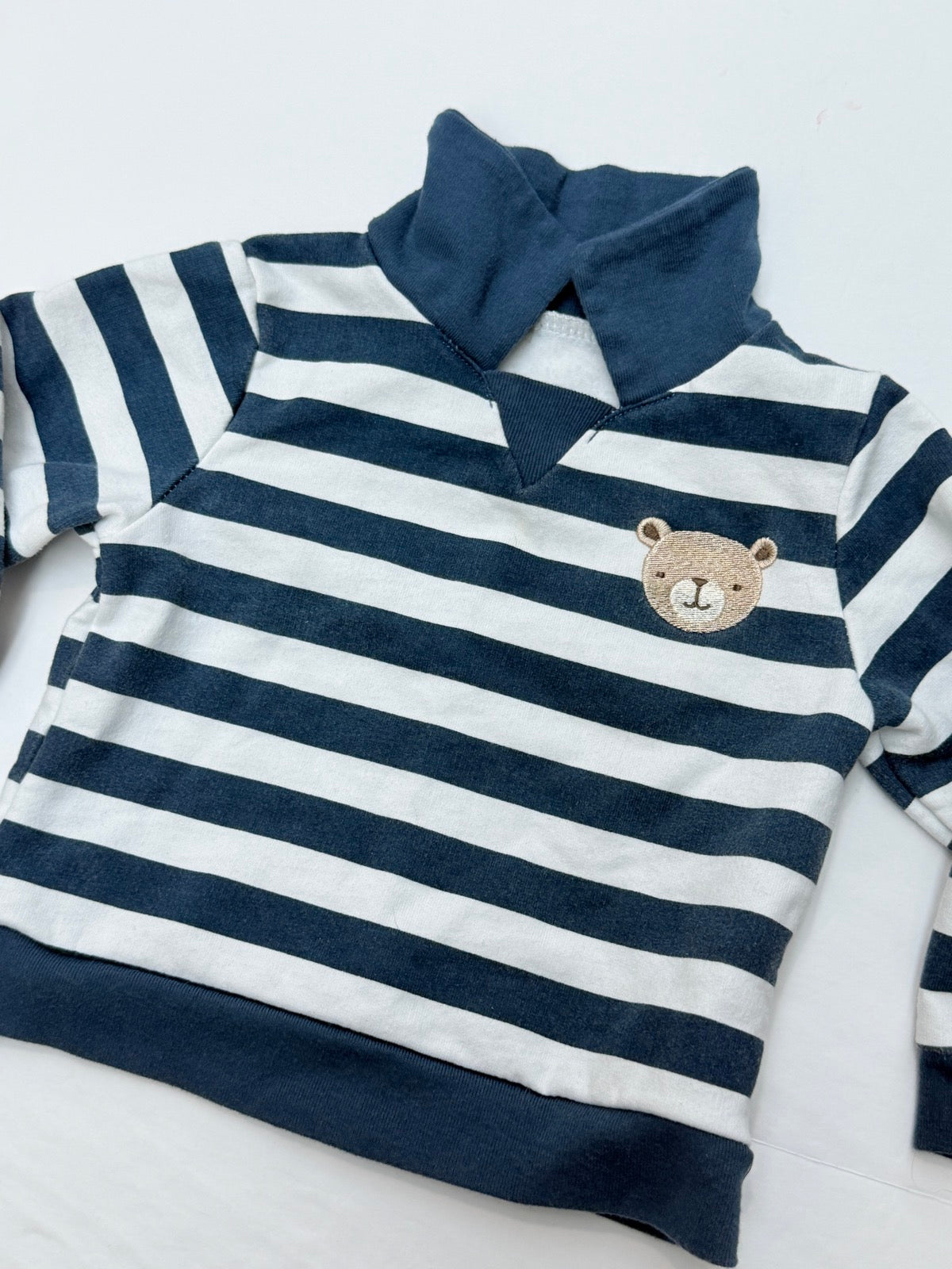 Chickpea Striped Bear Sweatshirt 12M