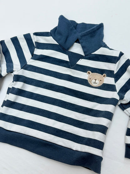 Chickpea Striped Bear Sweatshirt 12M