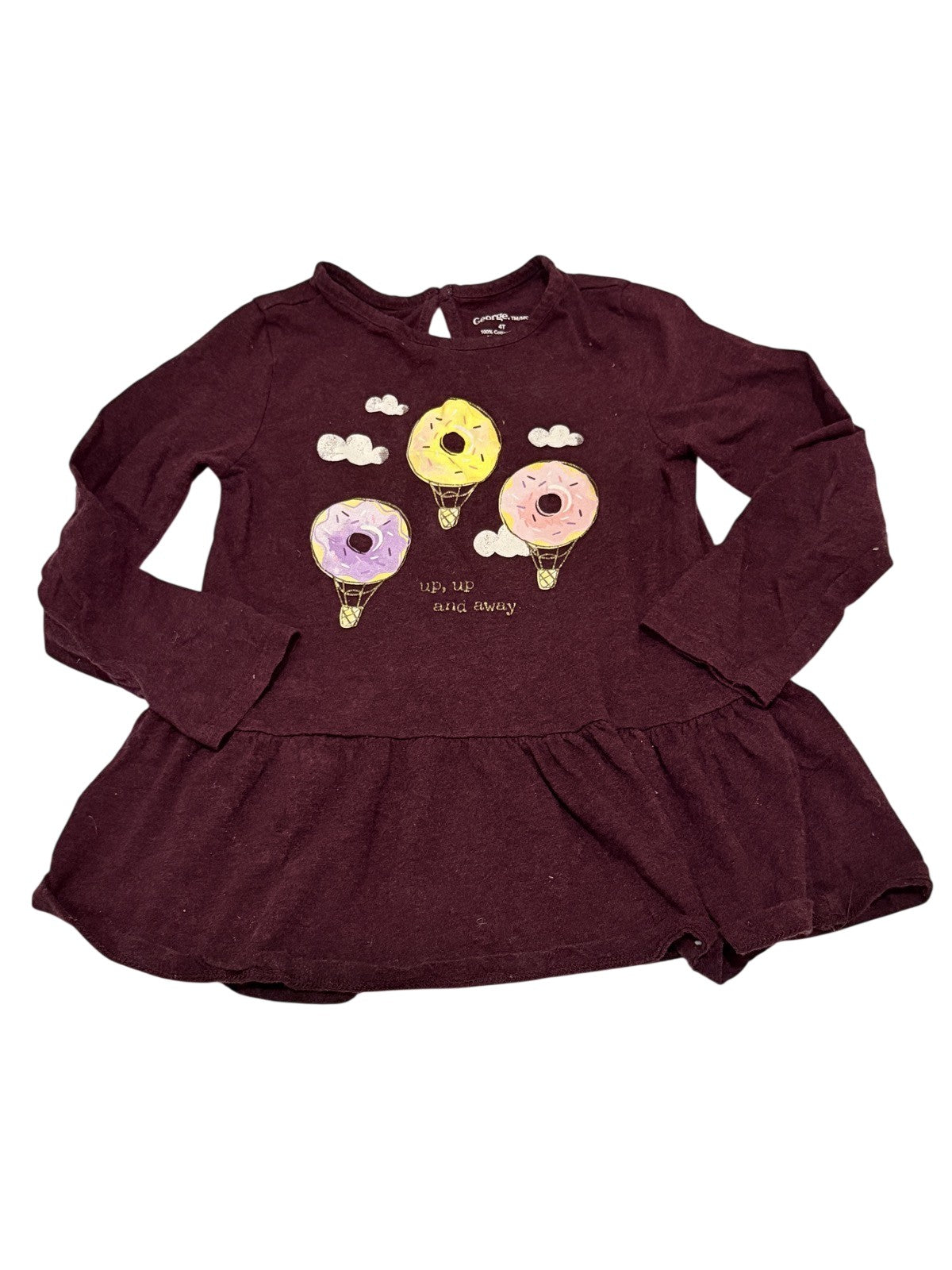 George Donut Hot Air Balloon Peplum Top 4T