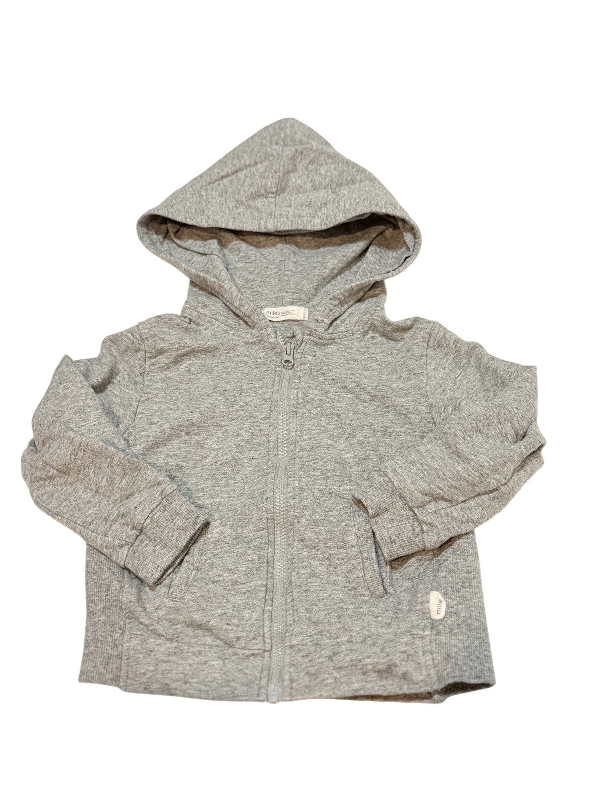 Miles The Label Gray Zip Hoodie 2YRS
