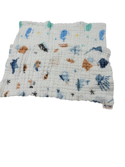 Milon Baby Muslin Washcloths Ocean Print Set