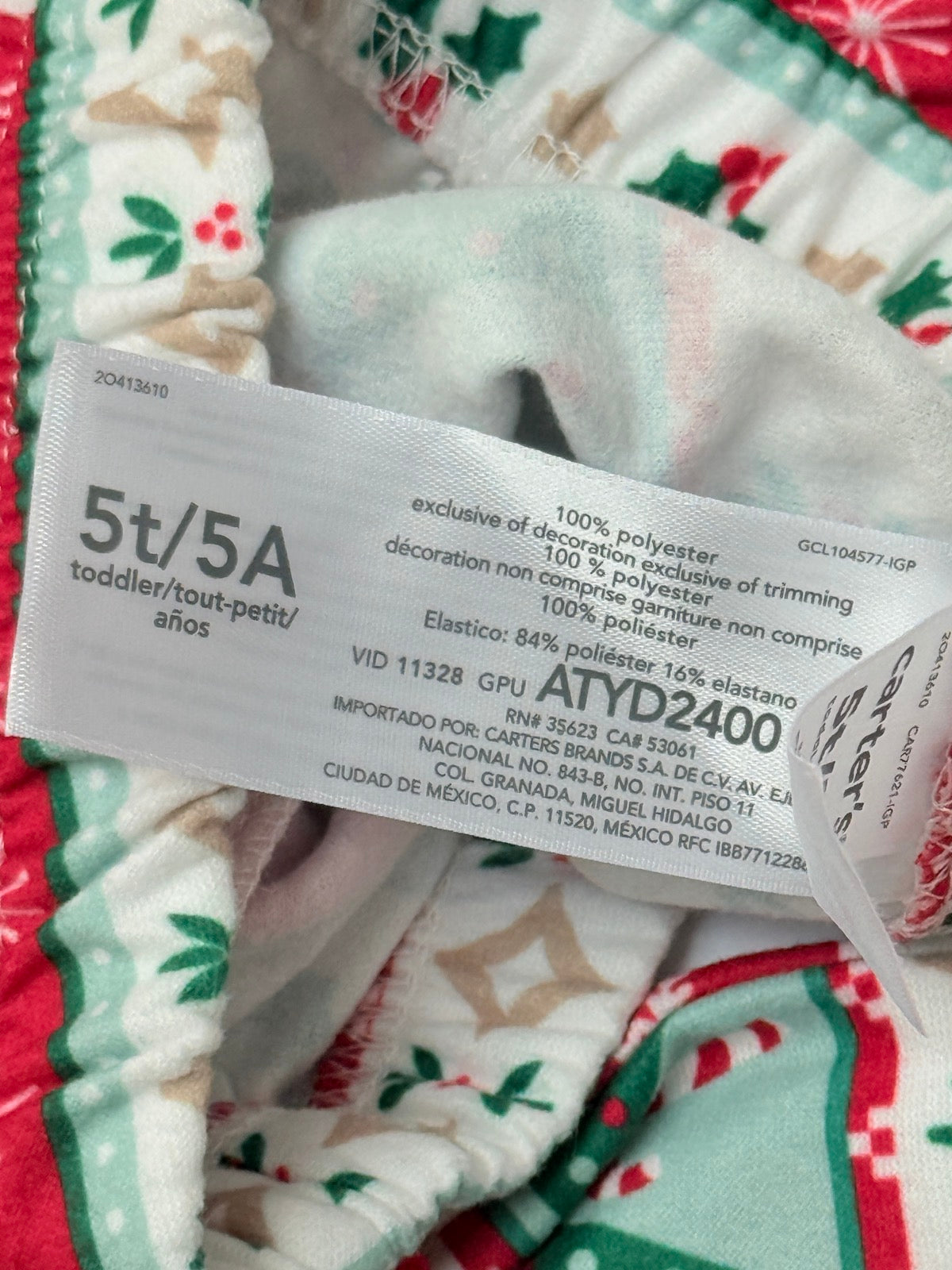 Carter's First Out of Bed Christmas Shirt 5T