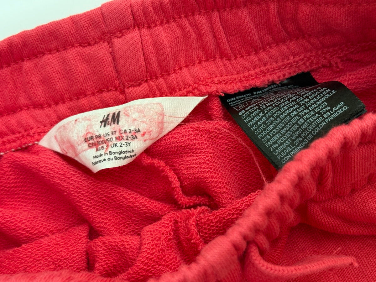 H&M Red Sweat Shorts Size 2-3Y