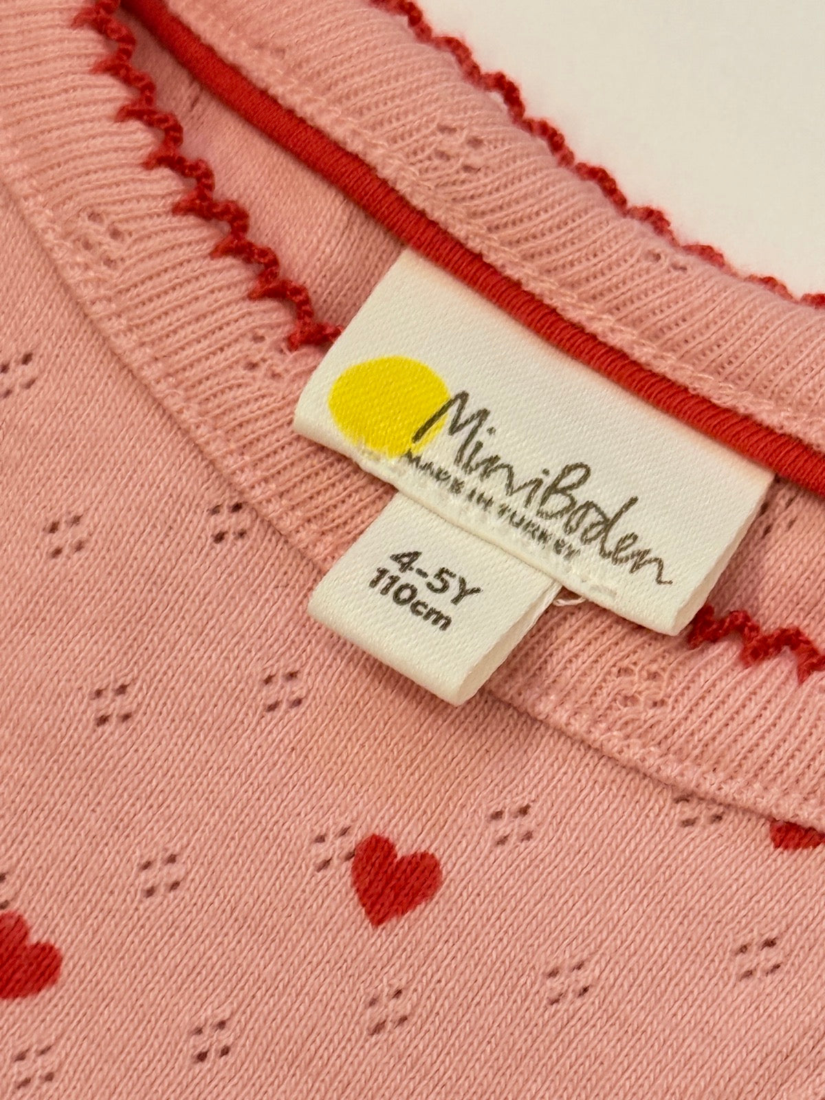 Mini Boden Pink Heart T-Shirt 4-5Y