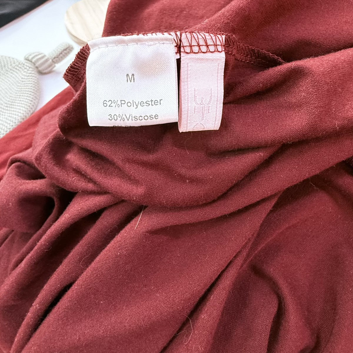 Maternity / Nursing Friendly Burgundy V-Neck Drawstring Midi Dress M