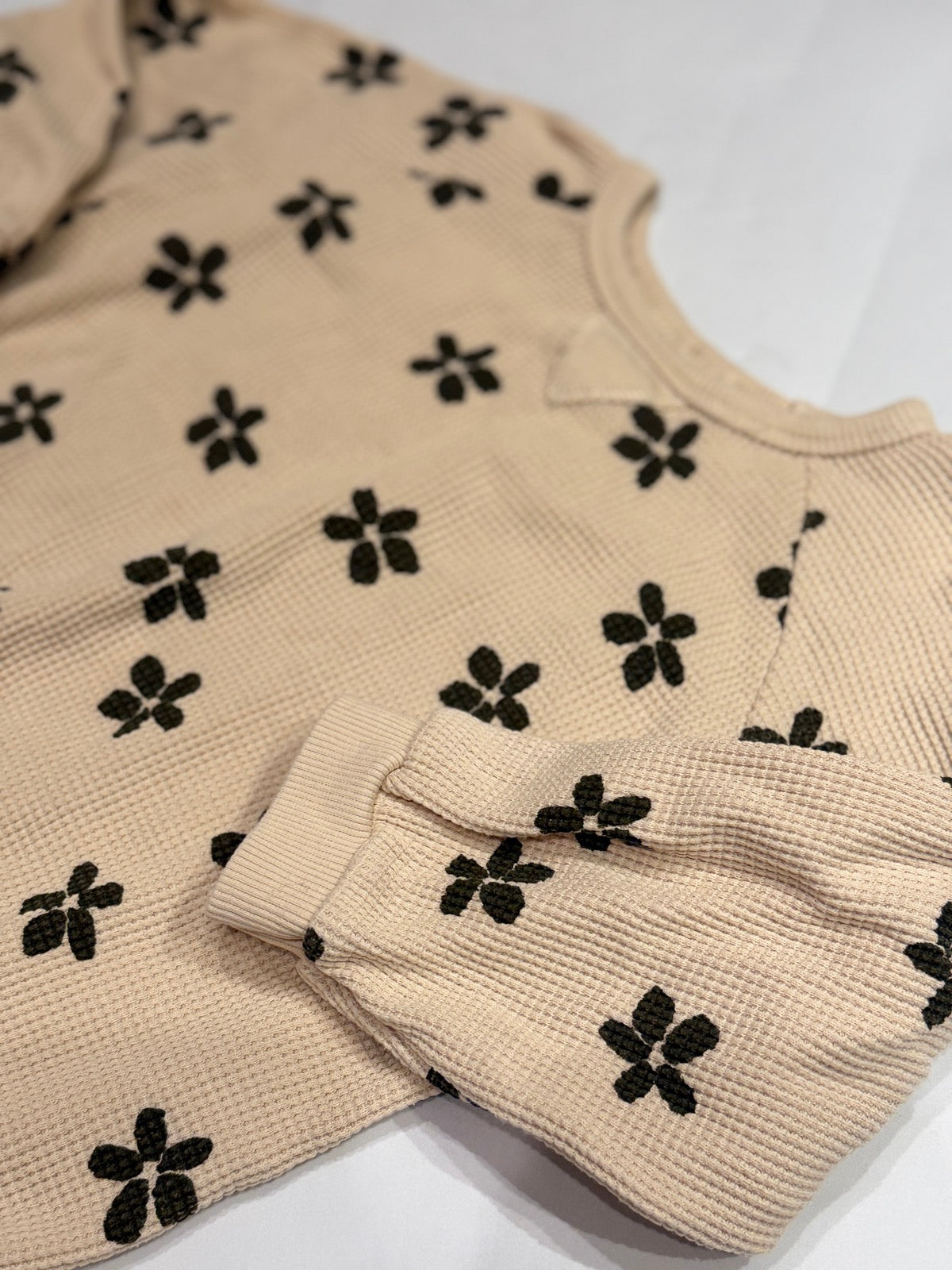 Zara Floral Waffle Knit Sweatshirt 2-3Y