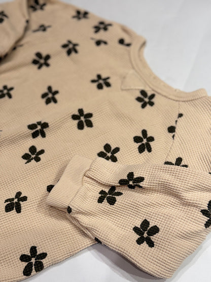 Zara Floral Waffle Knit Sweatshirt 2-3Y