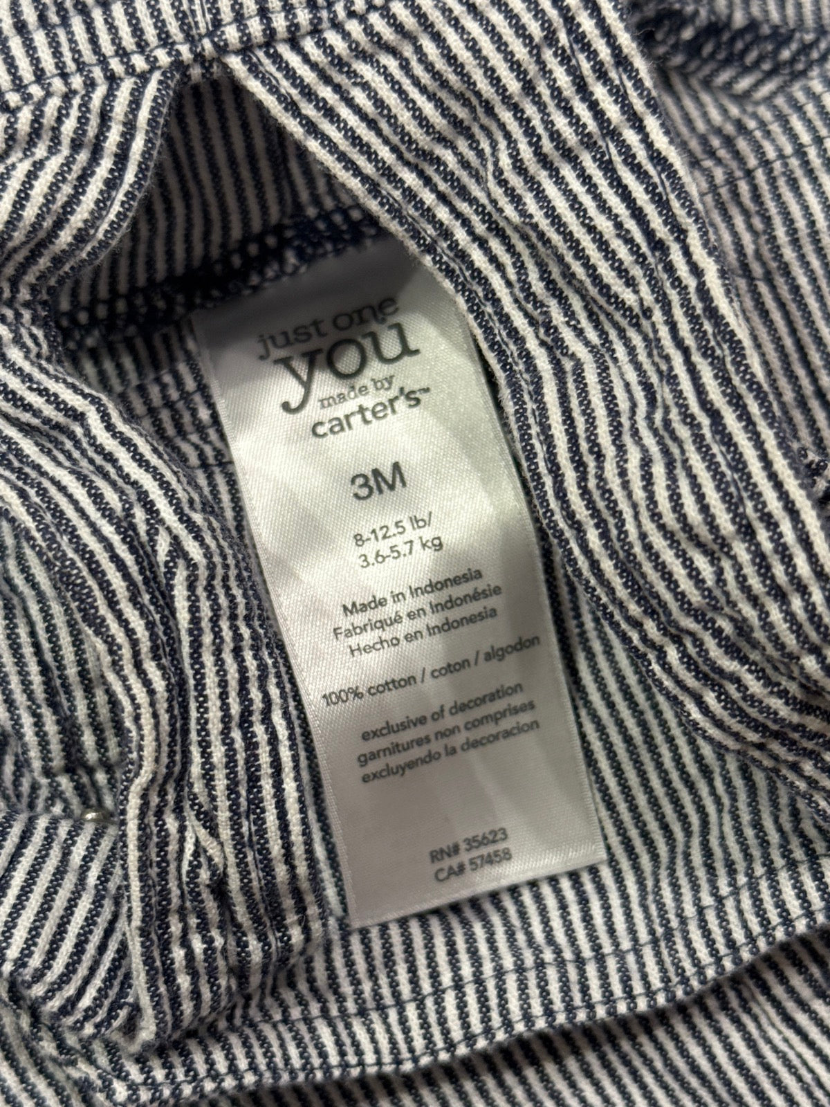 Just One You Carter's Striped Shortalls 3M