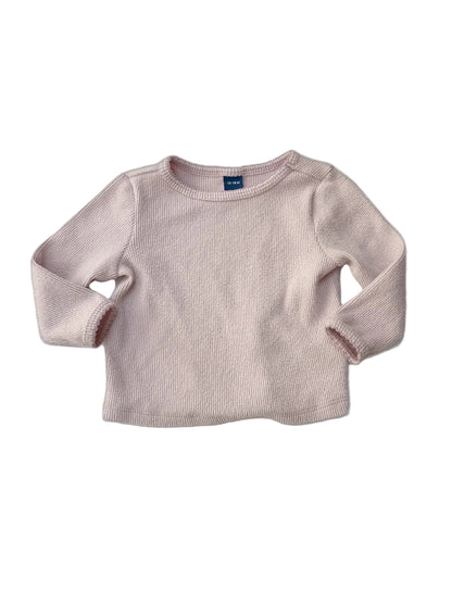 Old Navy Pink Waffle Knit Long Sleeve 12-18M