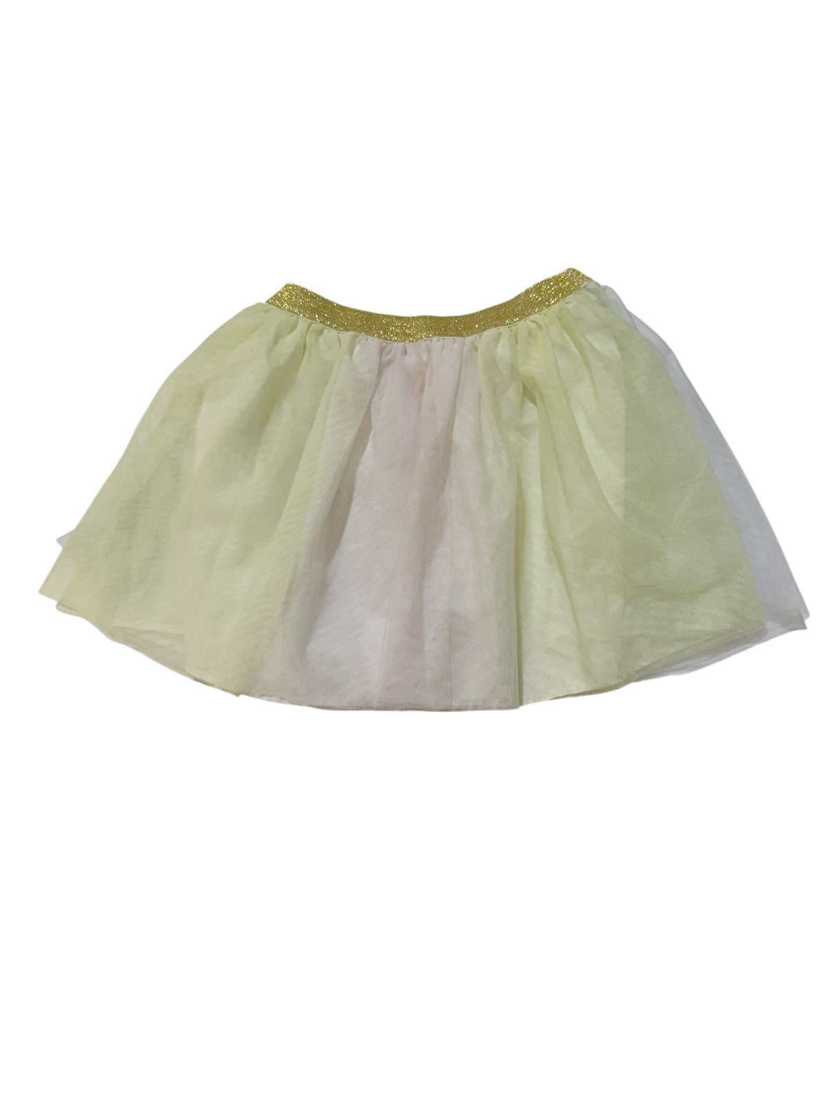 Yellow Tulle Skirt Gold Glitter Waist Size 7/8