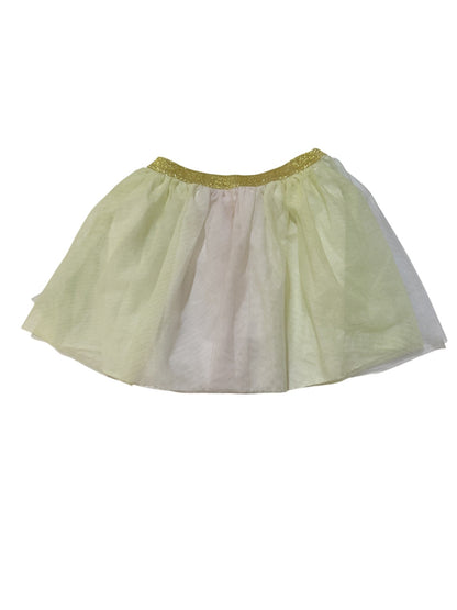 Yellow Tulle Skirt Gold Glitter Waist Size 7/8