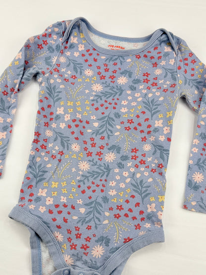 Joe Fresh Floral Blue Bodysuit 18-24M