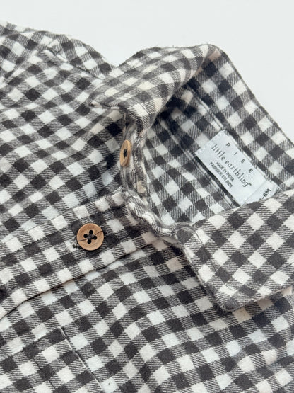 Rise Little Earthling Gingham Flannel Bodysuit 3-6M