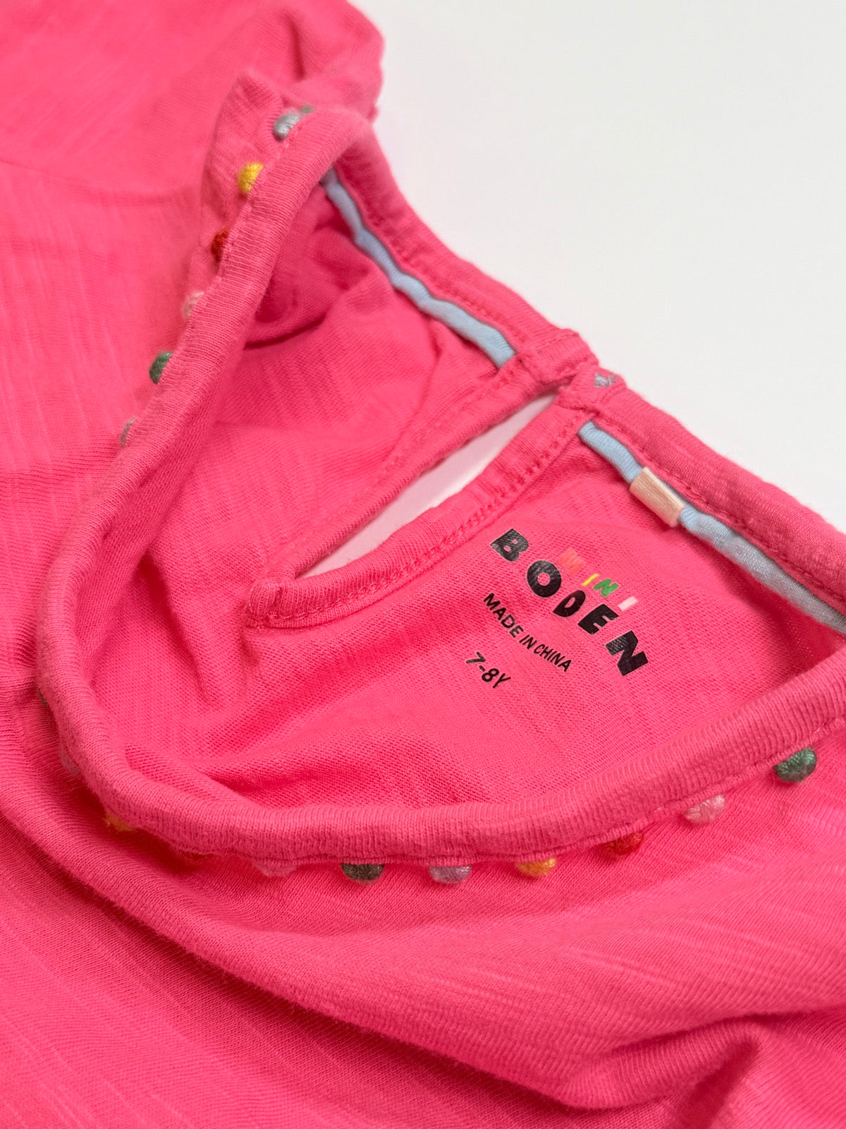 Mini Boden Pink Pom Pom T-Shirt 7-8Y