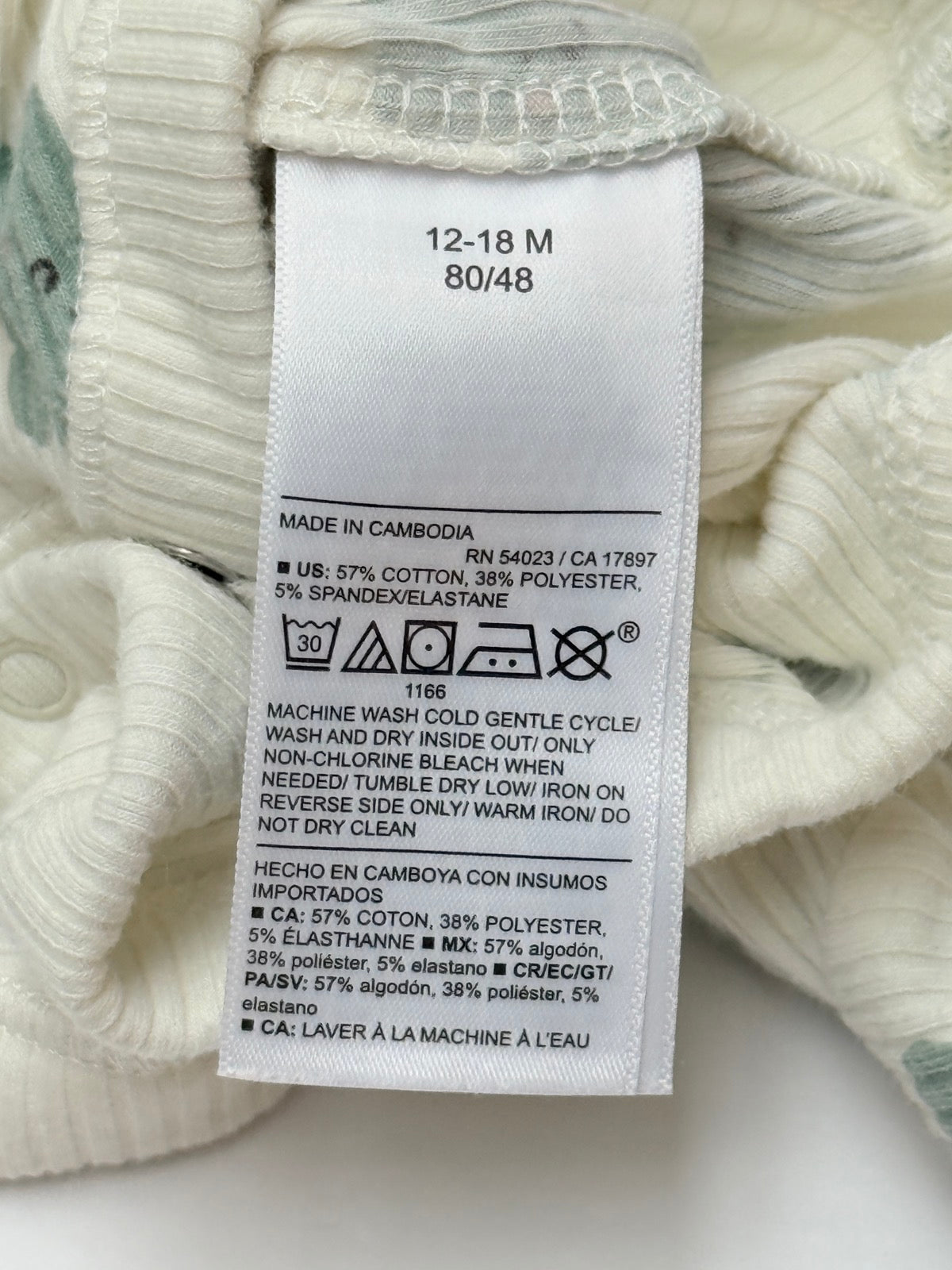 Old Navy Clover Print Bodysuit 12-18M