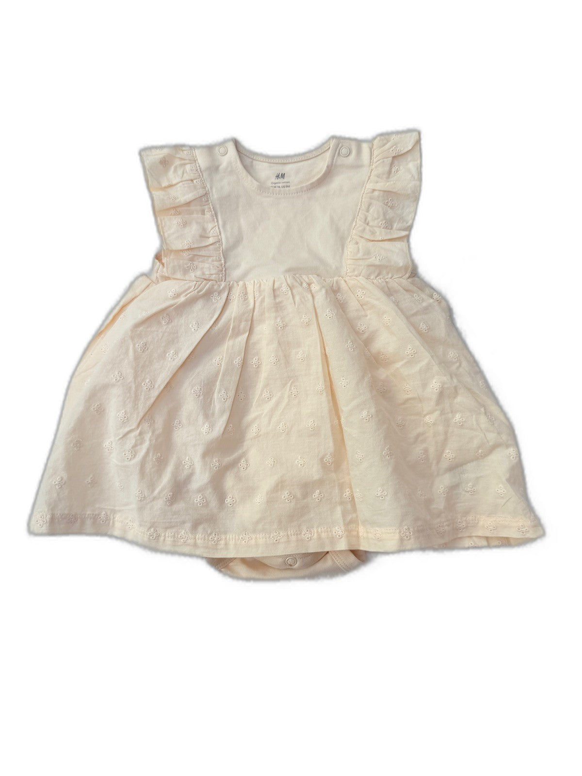 New With Tags- H&M Organic Cotton Ruffle Dress 12-18m