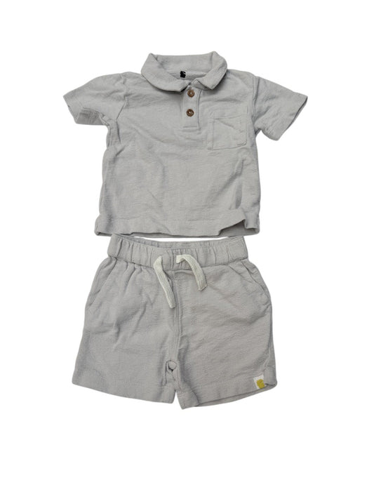 RISE Little Earthling Textured 2pc Set 9-12M