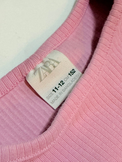 Zara Pink Ribbed Long Sleeve Top 11-12