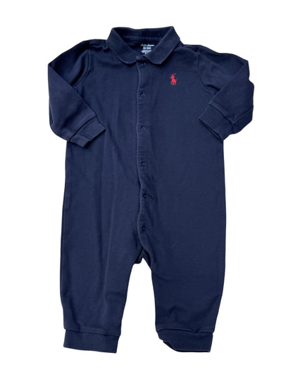 Ralph Lauren Navy Coverall Romper 6M