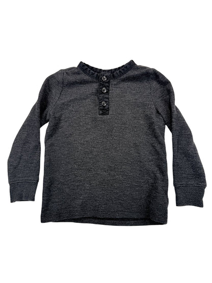 Old Navy Charcoal Henley Long Sleeve Shirt 3T