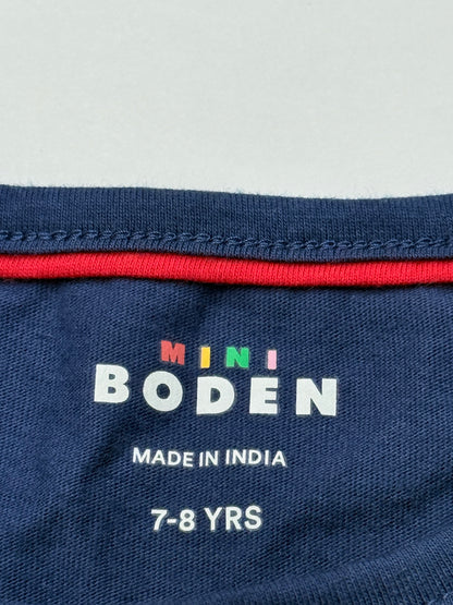NWT - Mini Boden Reindeer Sleigh Embroidered Top 7-8Y