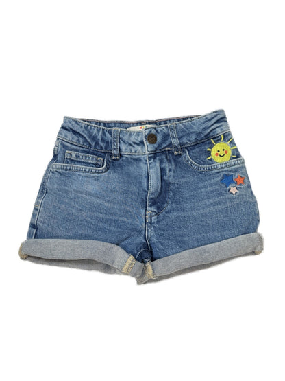 Mini Boden Embroidered Denim Shorts Size 6Y