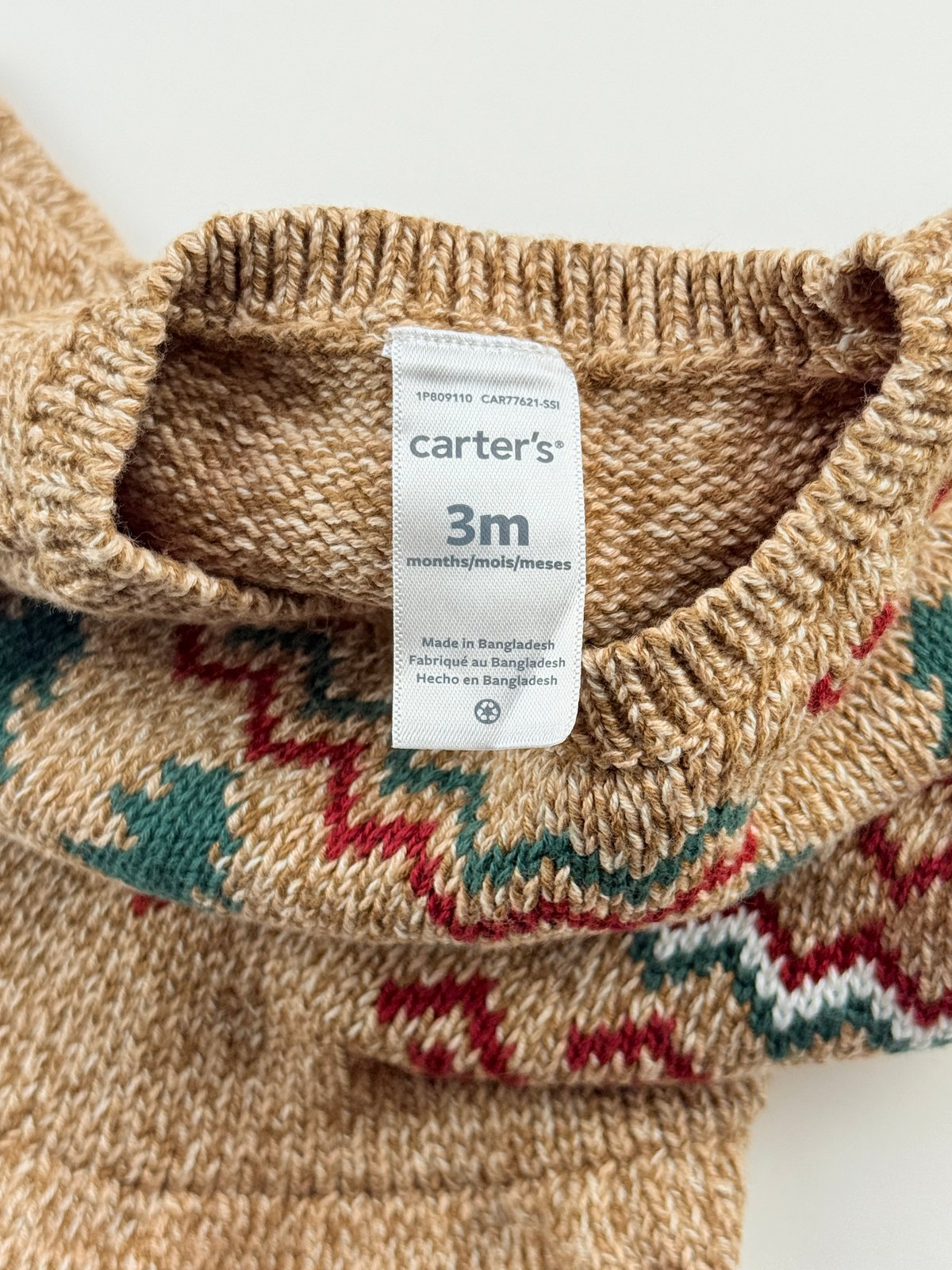 carter's Fair Isle Christmas Tree Sweater 3M
