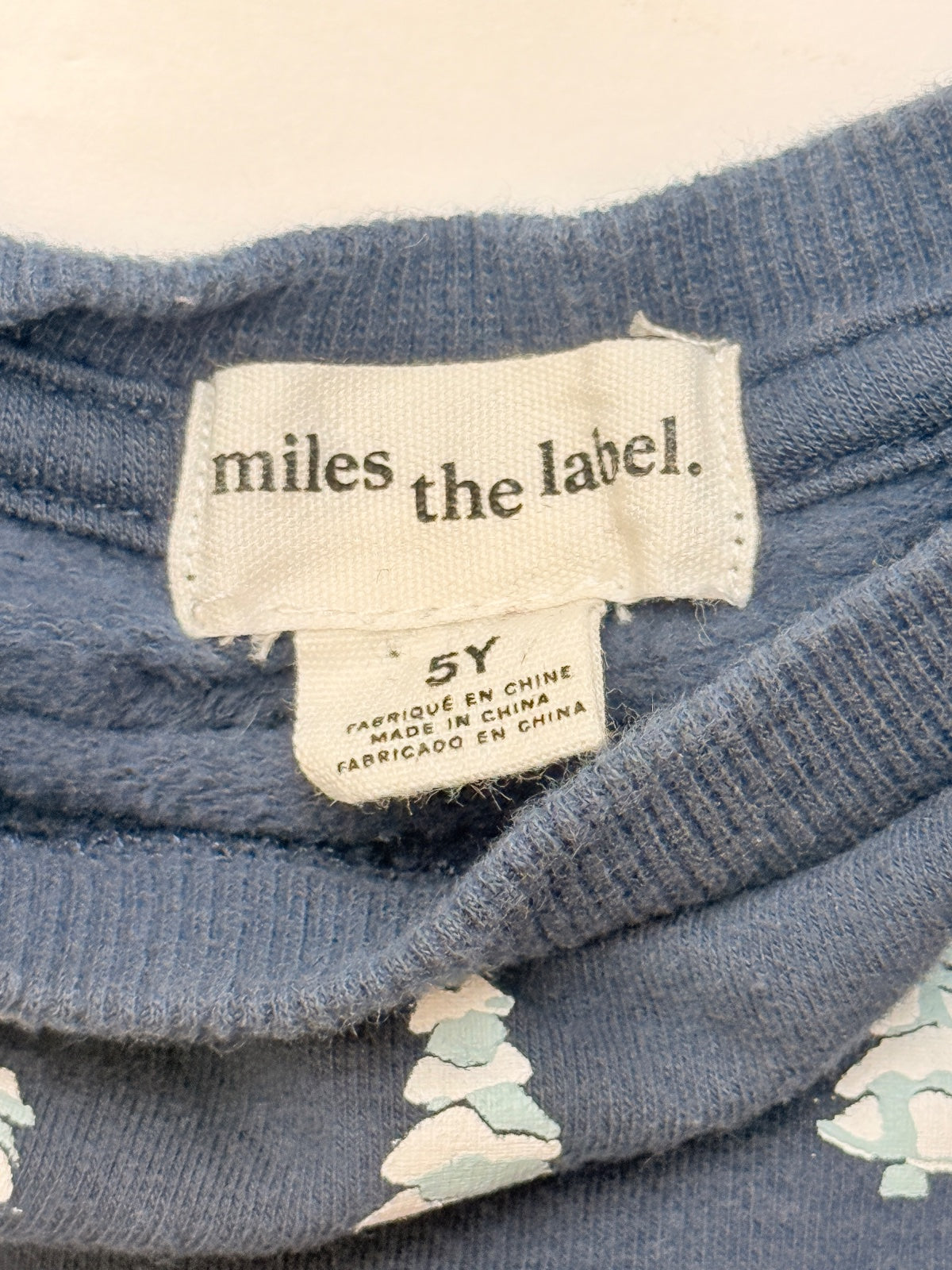 miles the label. Navy Tree Print Sweatshirt 5Y