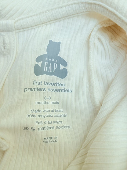 Baby Gap Ribbed Long Sleeve Collared Bodysuit 0-3M