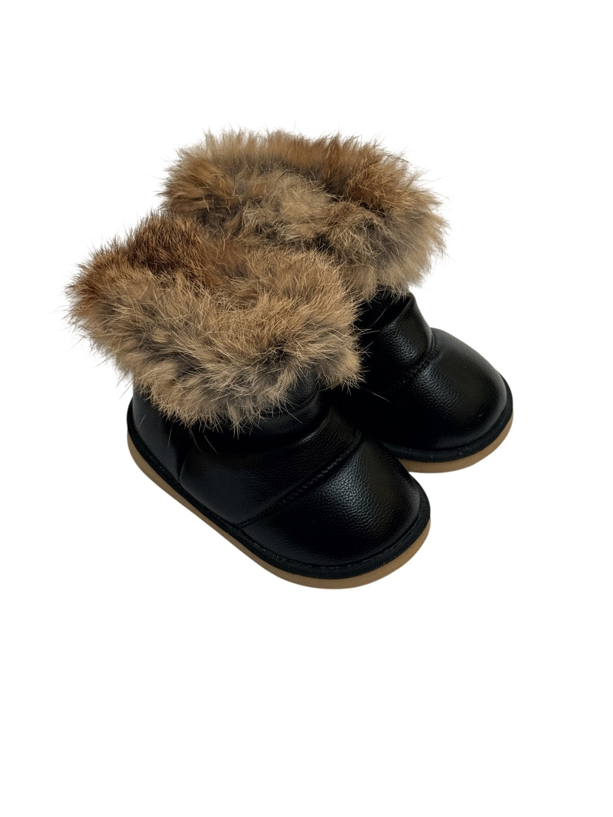 Comfy Kids Black Fur Trim Boot Size 29