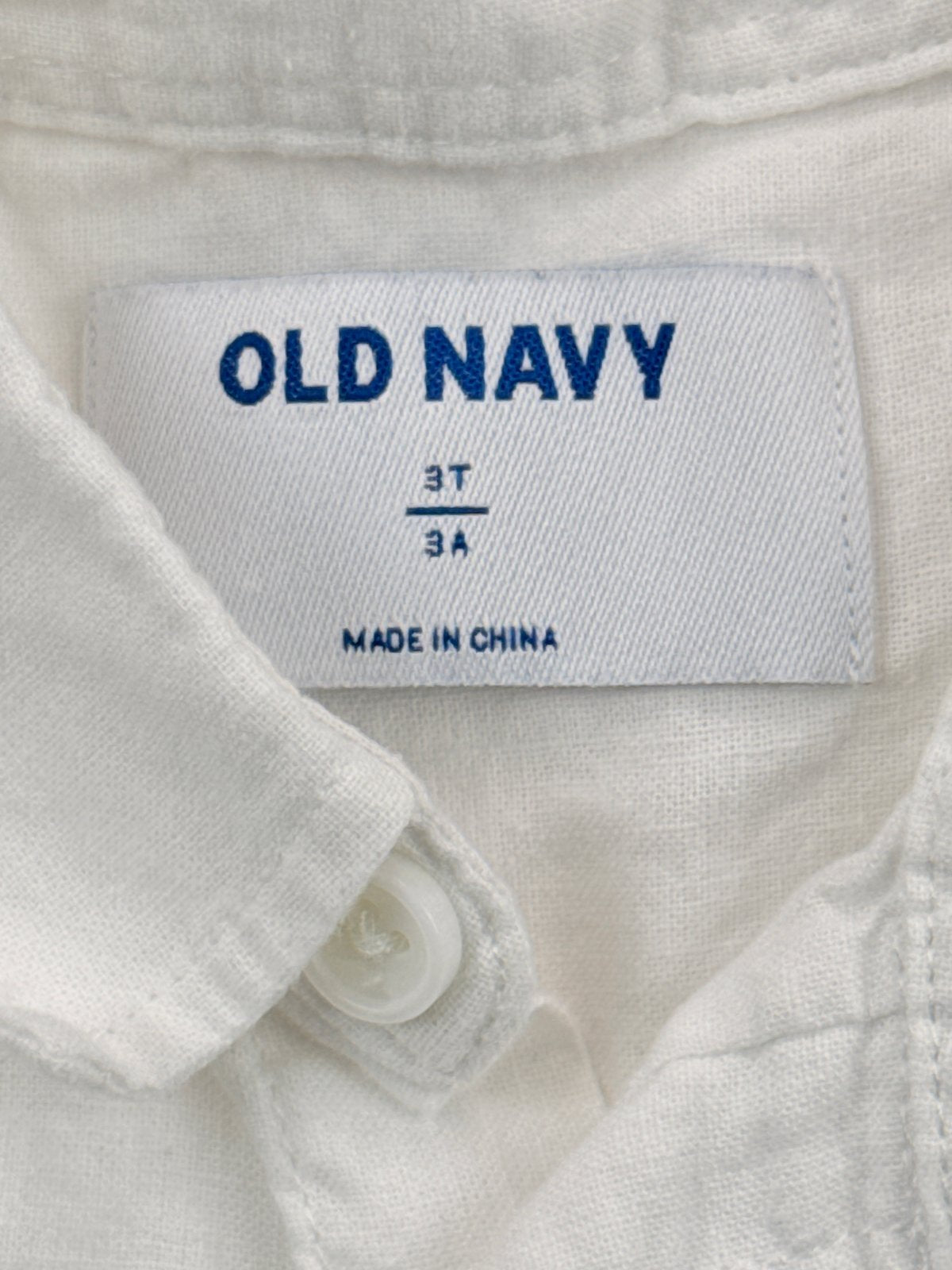 Old Navy White Linen Blend Shirt 3T