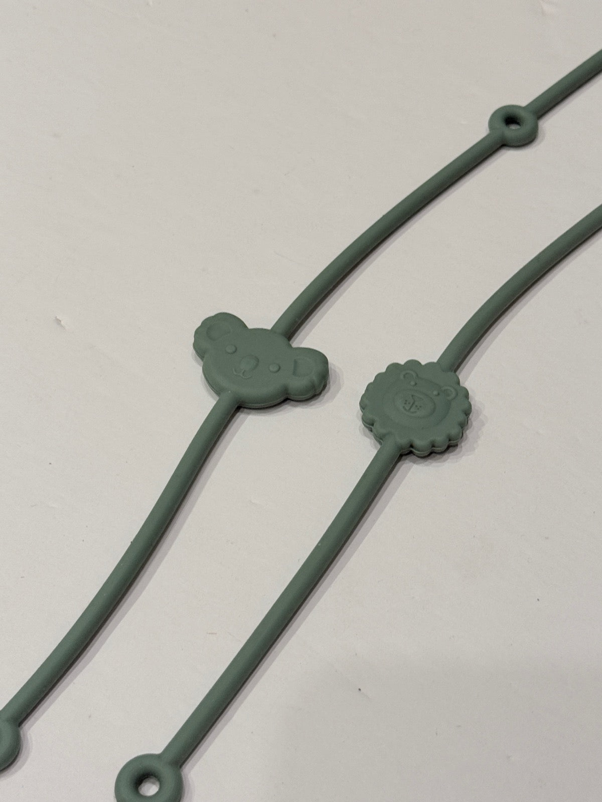 Animal Silicone Twist Ties Koala Lion Green 2-Pack