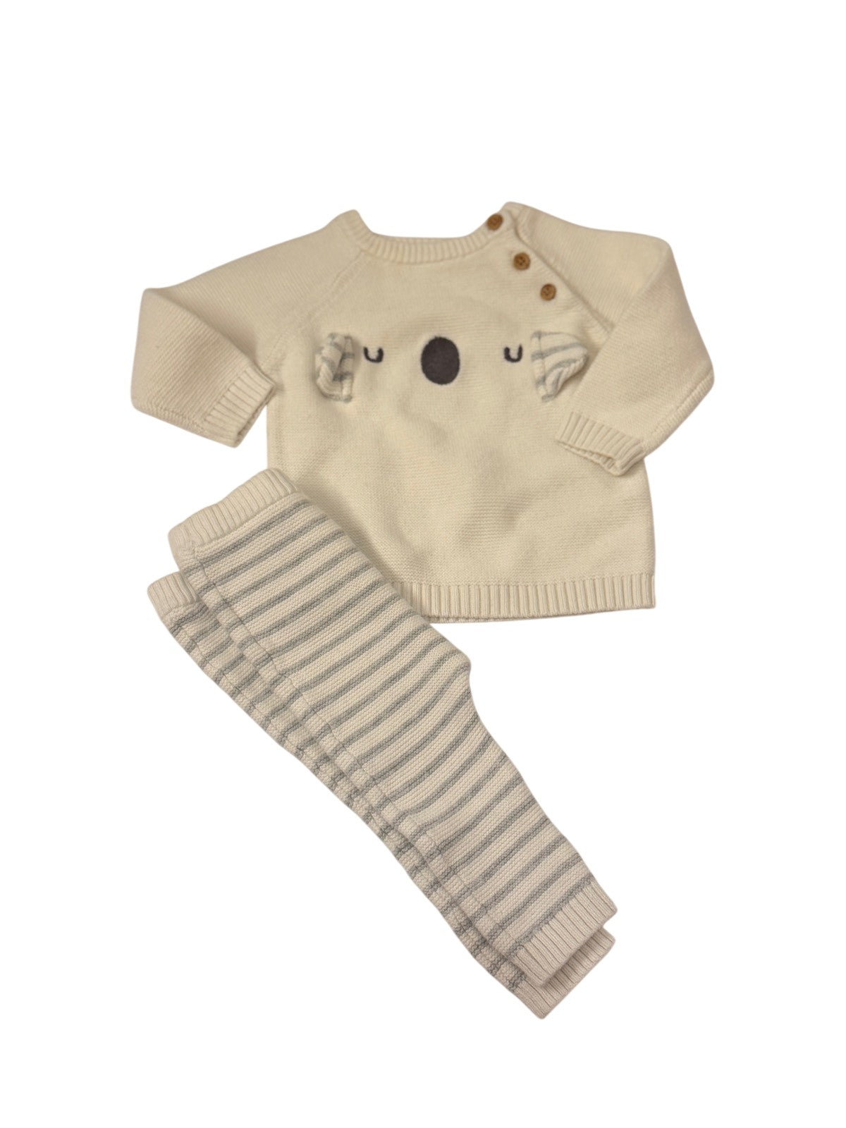 Fred & Flo Koala Knit Sweater Set 3-6M
