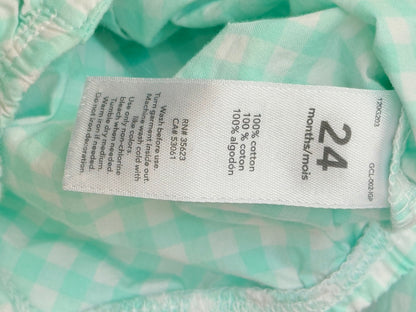 Carter's Mint Gingham Button-Up Bodysuit 24M