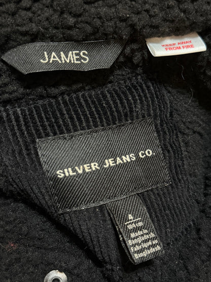 Silver Jeans Co. Black Corduroy Sherpa Jacket Size 4