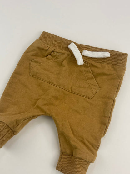Little Earthling Mustard Jogger Pants 0-3M