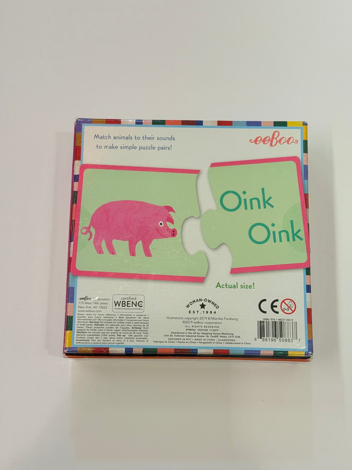 eeBoo Animal Sounds 12 Puzzle Pairs