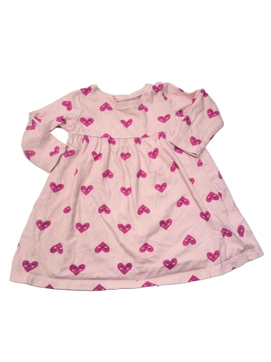 Carter's Pink Heart Print Dress 6-12M