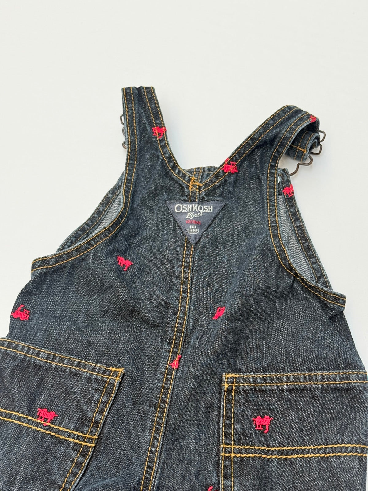 OshKosh B'gosh Denim Train Overalls 12 Months