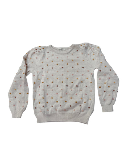 H&M Polka Dot Pom Sweater Size 8/10