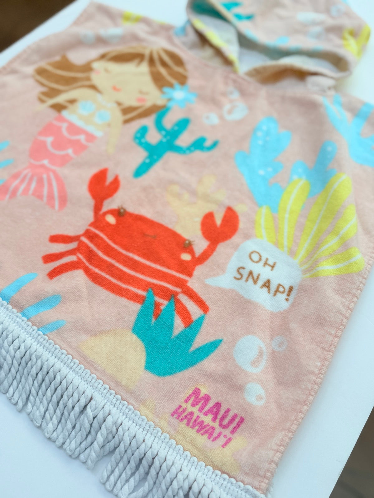 Earth Nymph Mermaid Hooded Poncho Towel Maui