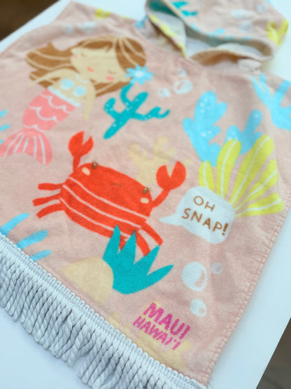 Earth Nymph Mermaid Hooded Poncho Towel Maui