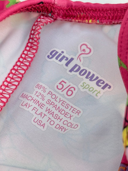 Girl Power Sport Gymnastics Biketard Leotard Size 5 6