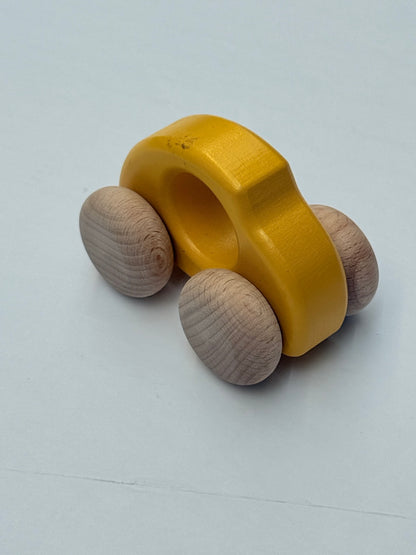 Wooden Yellow Toy Car Push Toy