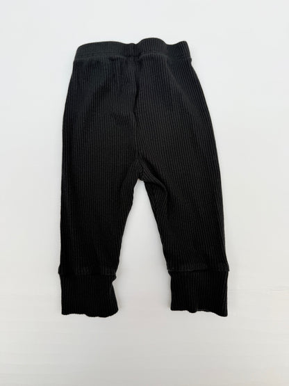 Baby Gap Ribbed Black Joggers 3-6 Months