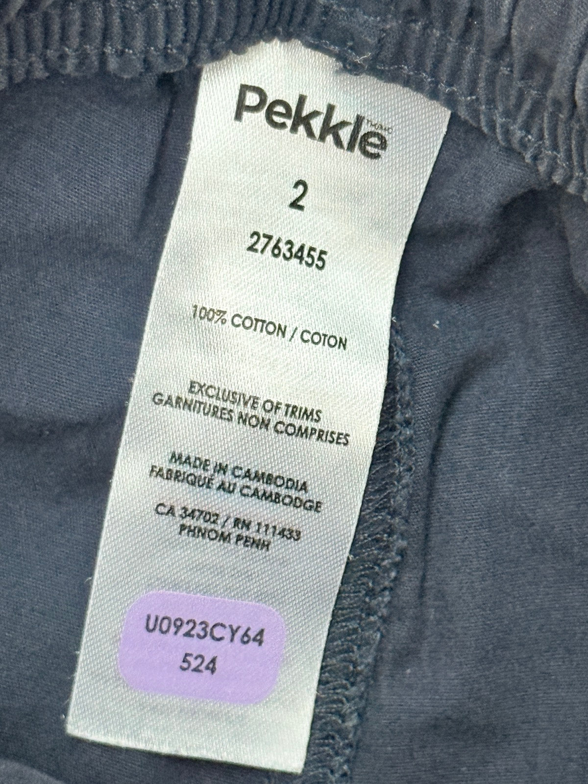 Pekkle Navy Cotton Shorts Size 2T