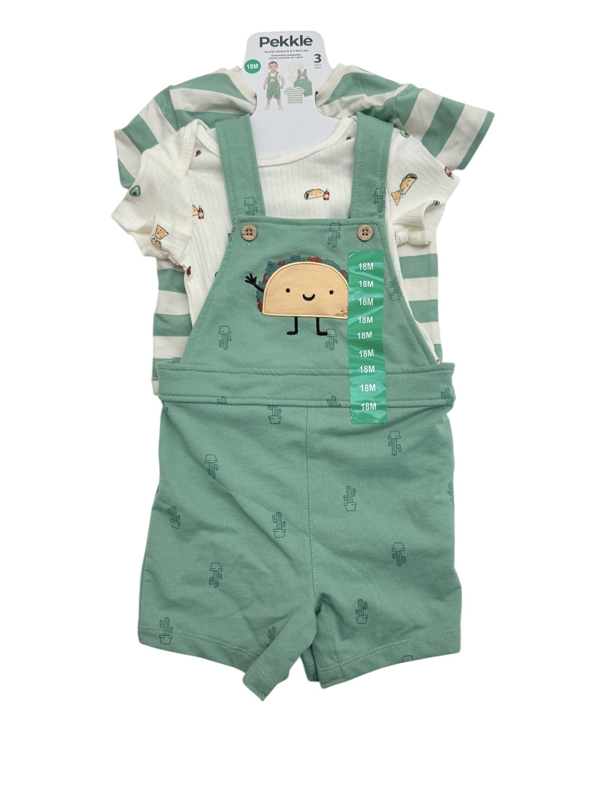 Pekkle Taco Cactus Overall Set 18M